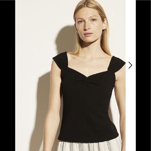 NWT Vince Black Ruched Camisole size 8